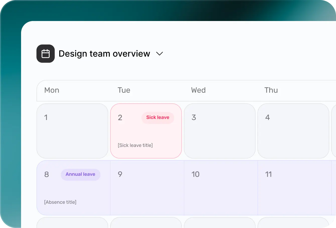 Unified monthly calendar