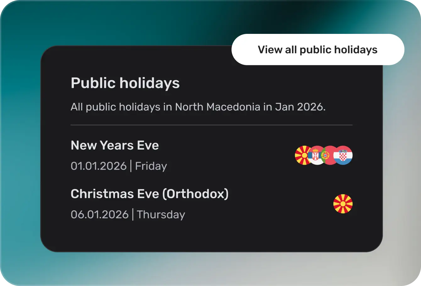 Public holidays by country