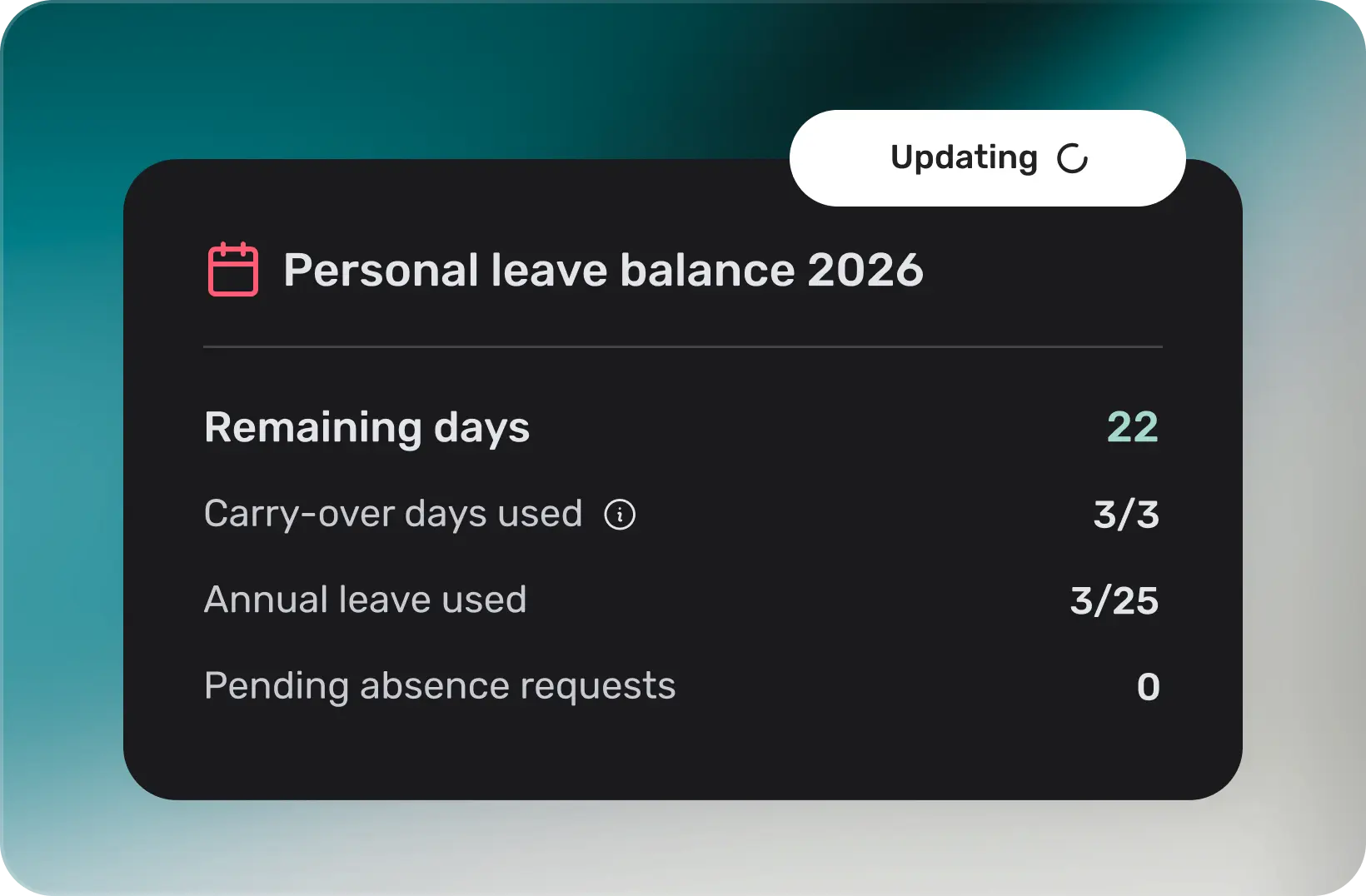 Real-time leave balances