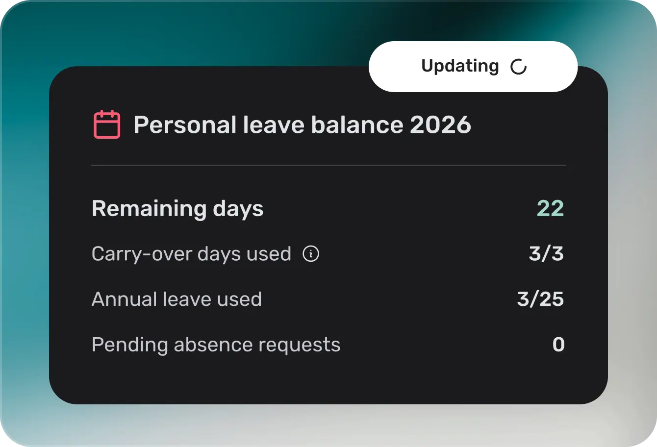 Real-time leave balances