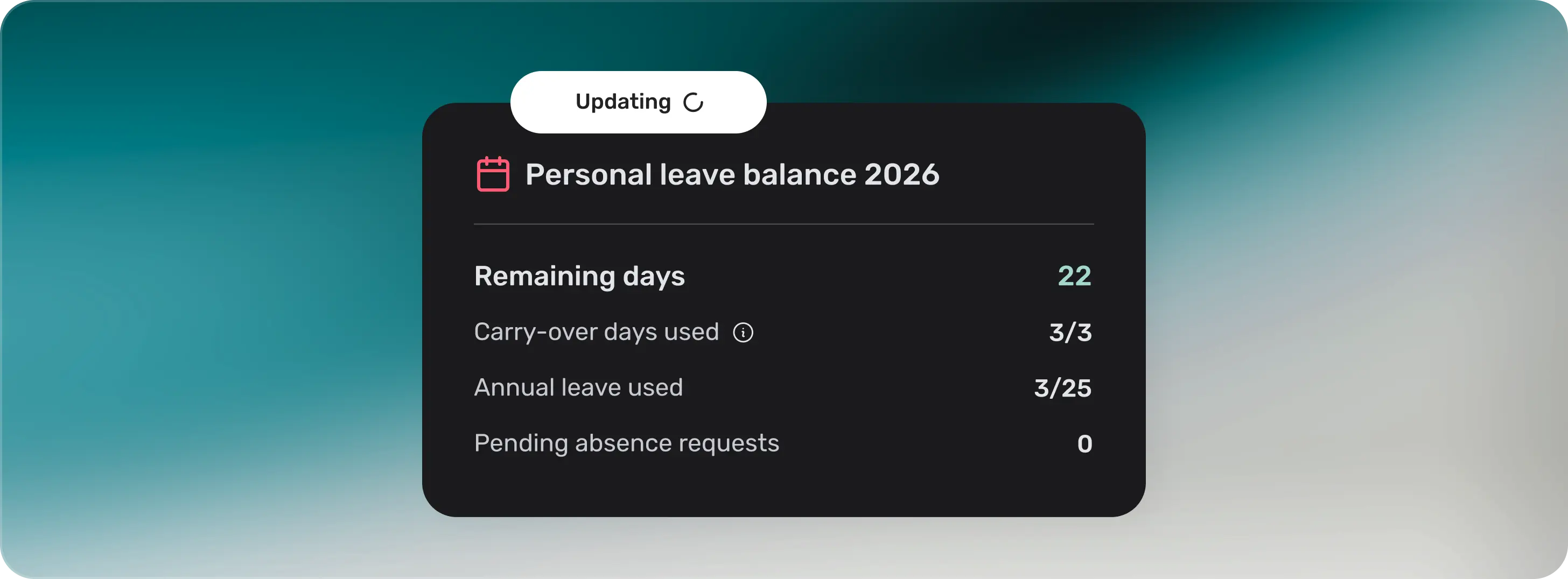Real-time leave balances