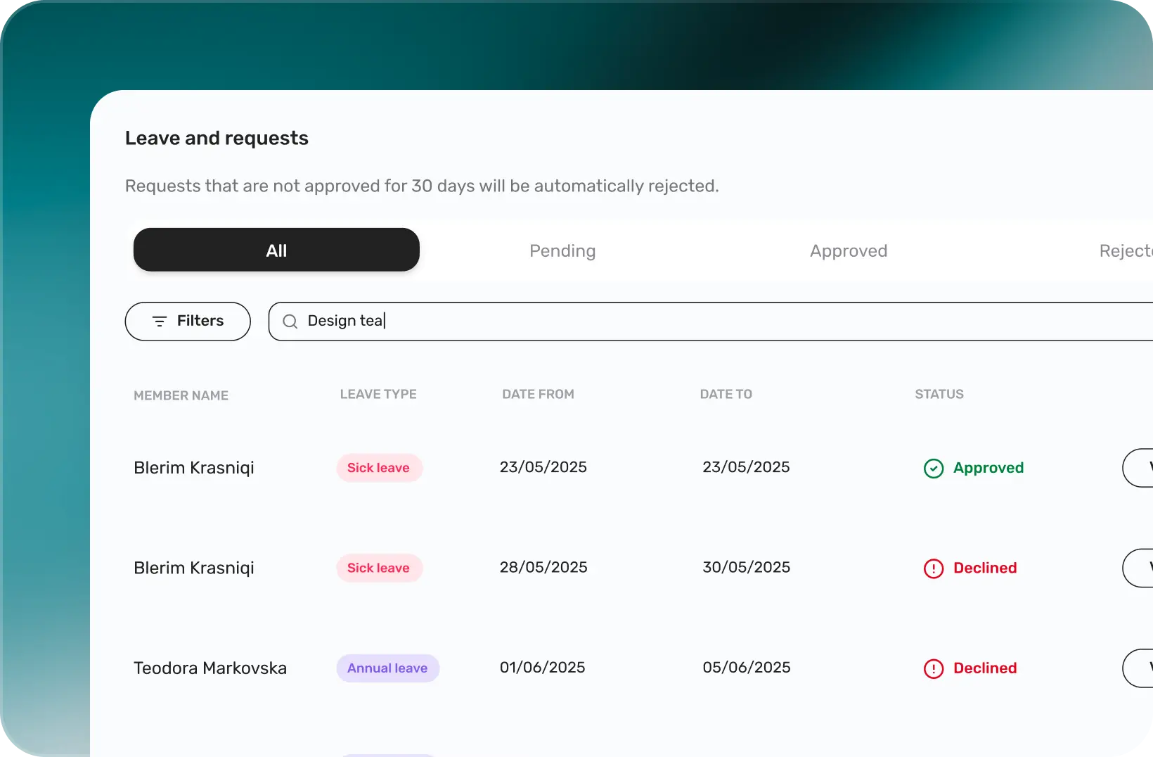 Team-level visibility