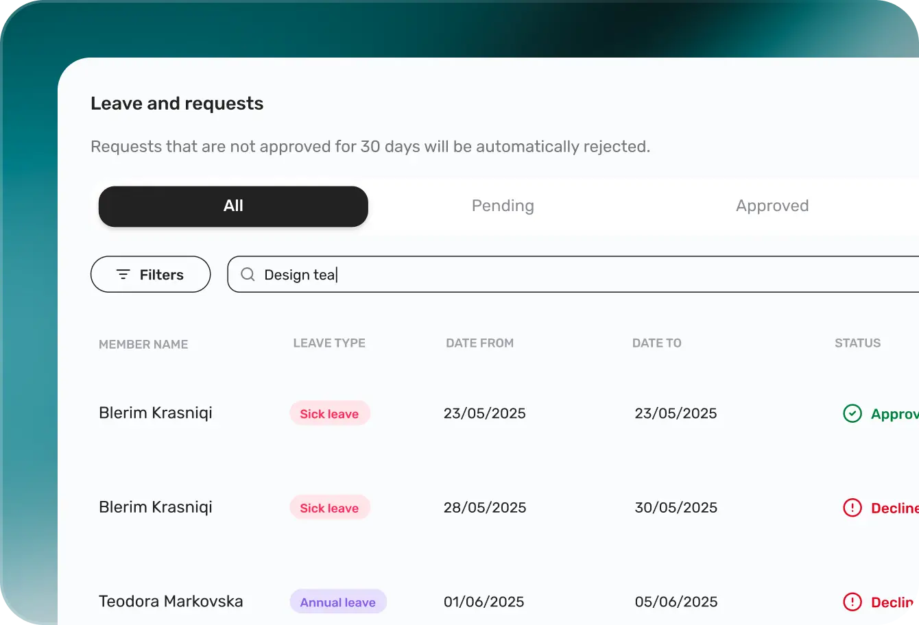 Team-level visibility