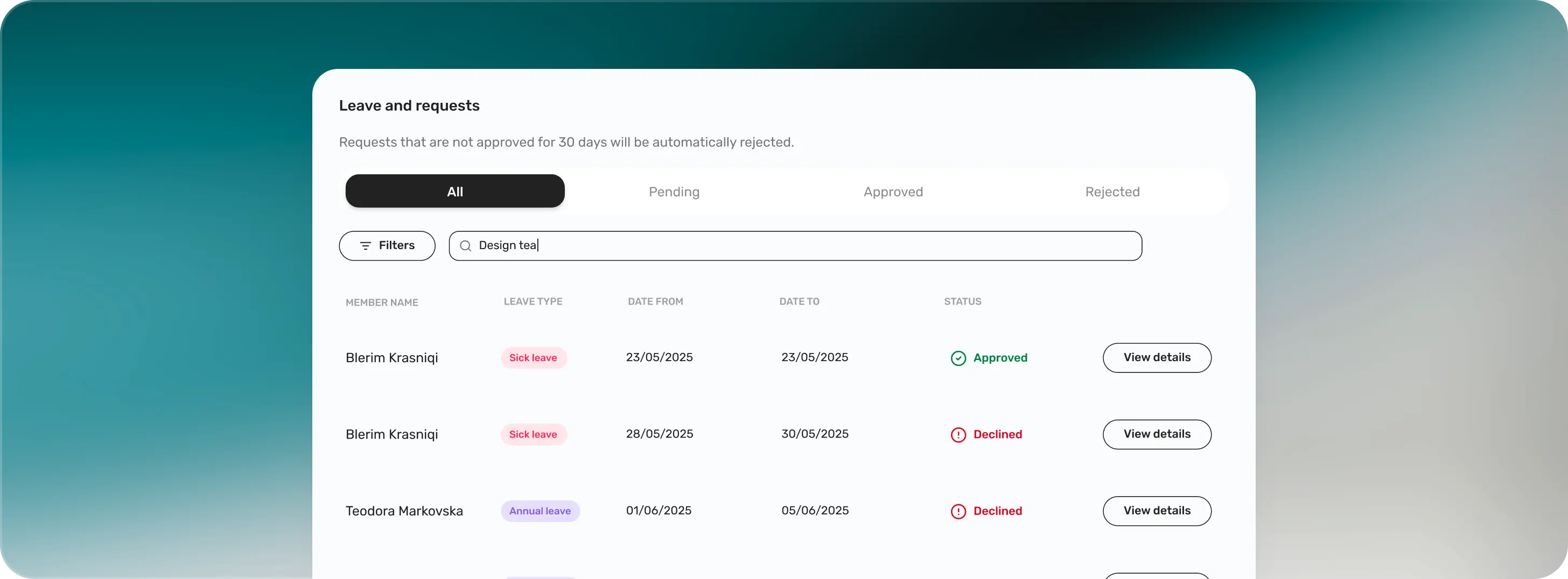 Team-level visibility