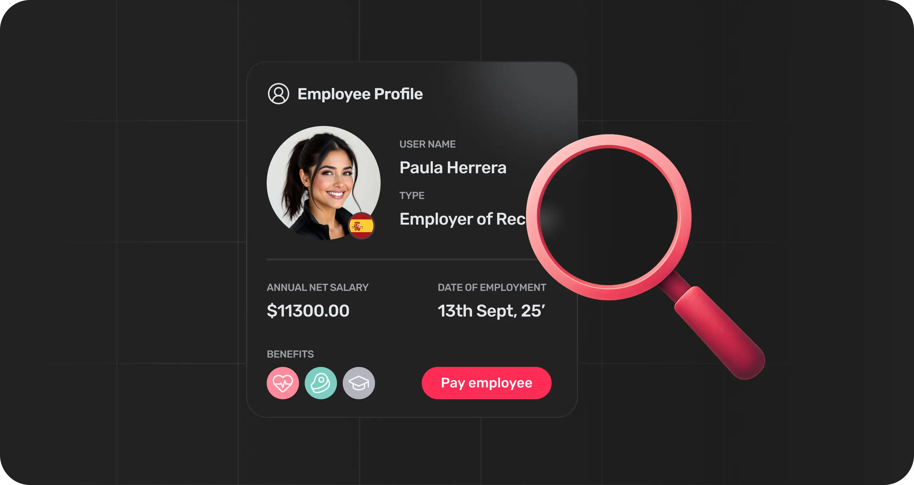 Employee profile being verified