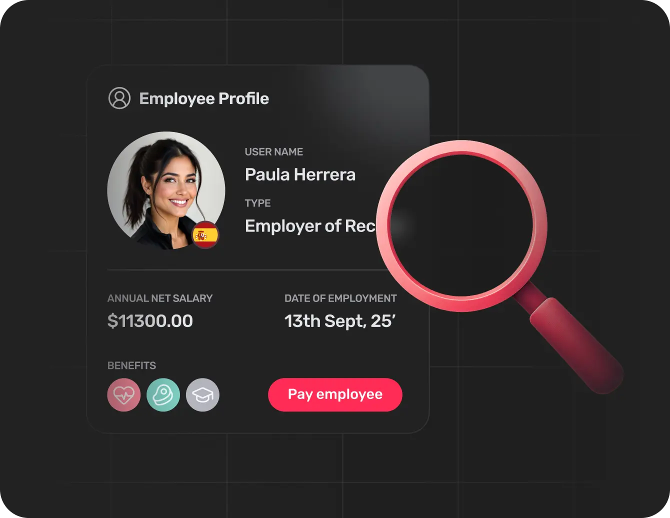 Employee profile being verified