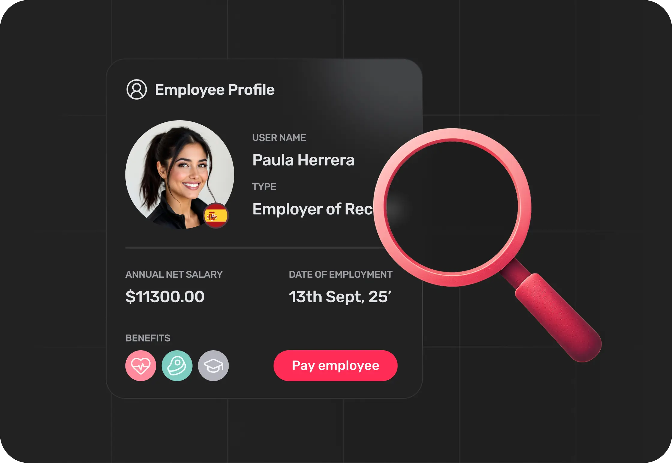 Employee profile being verified
