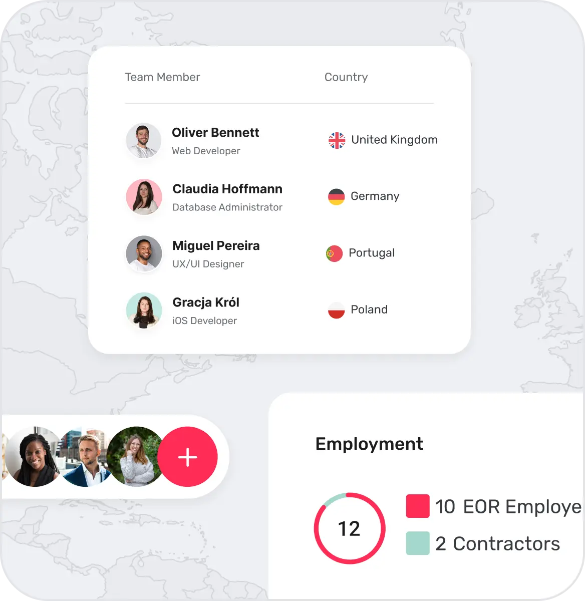 Team members employed through Native Teams Employer of Record across the United Kingdom, Germany, Portugal, and Poland