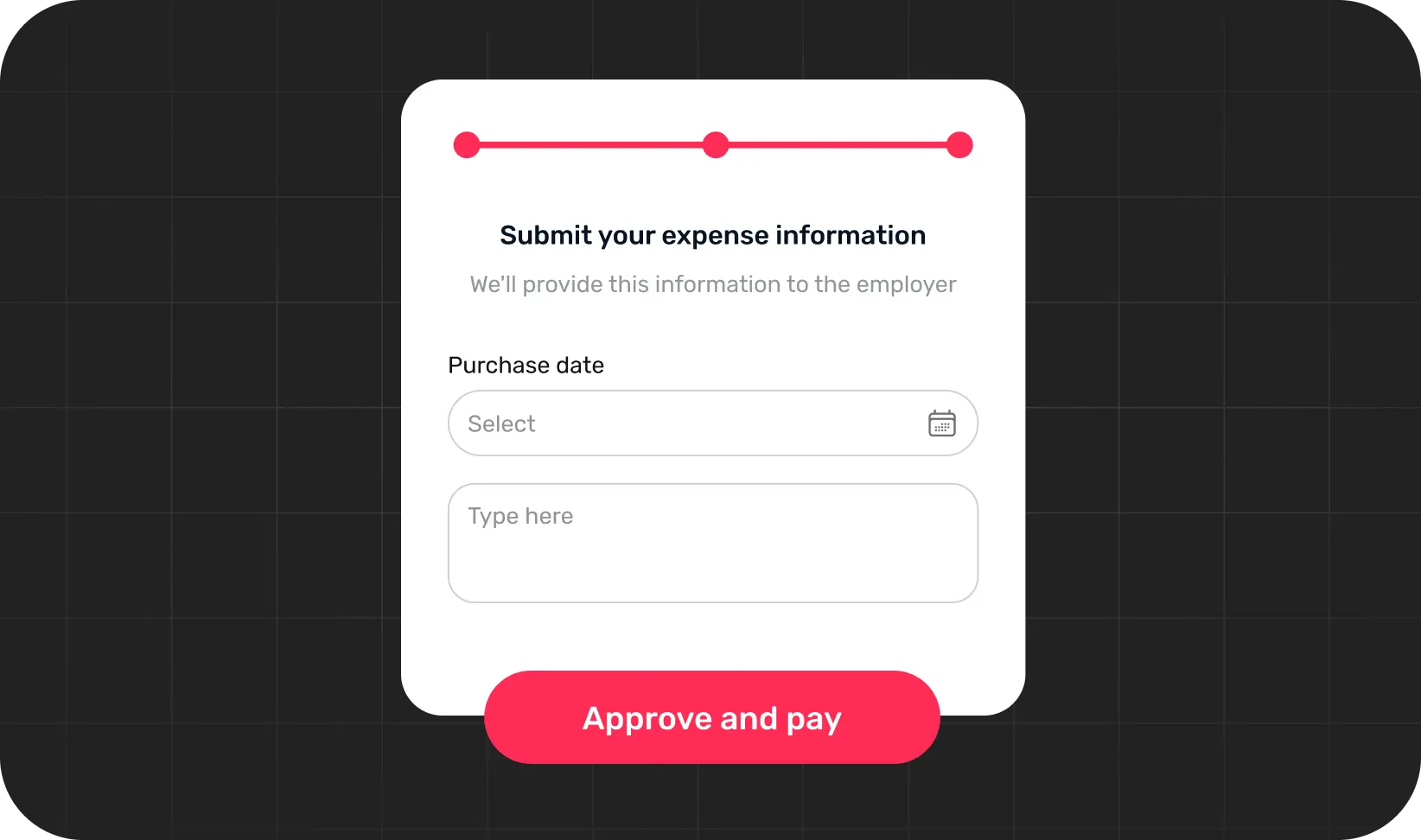 Expense form submission