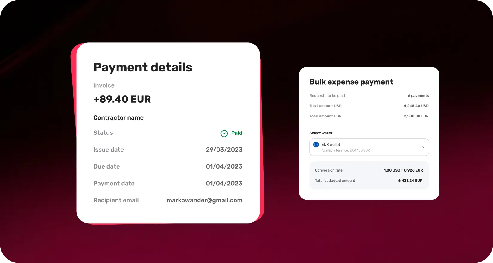 Run payments across teams