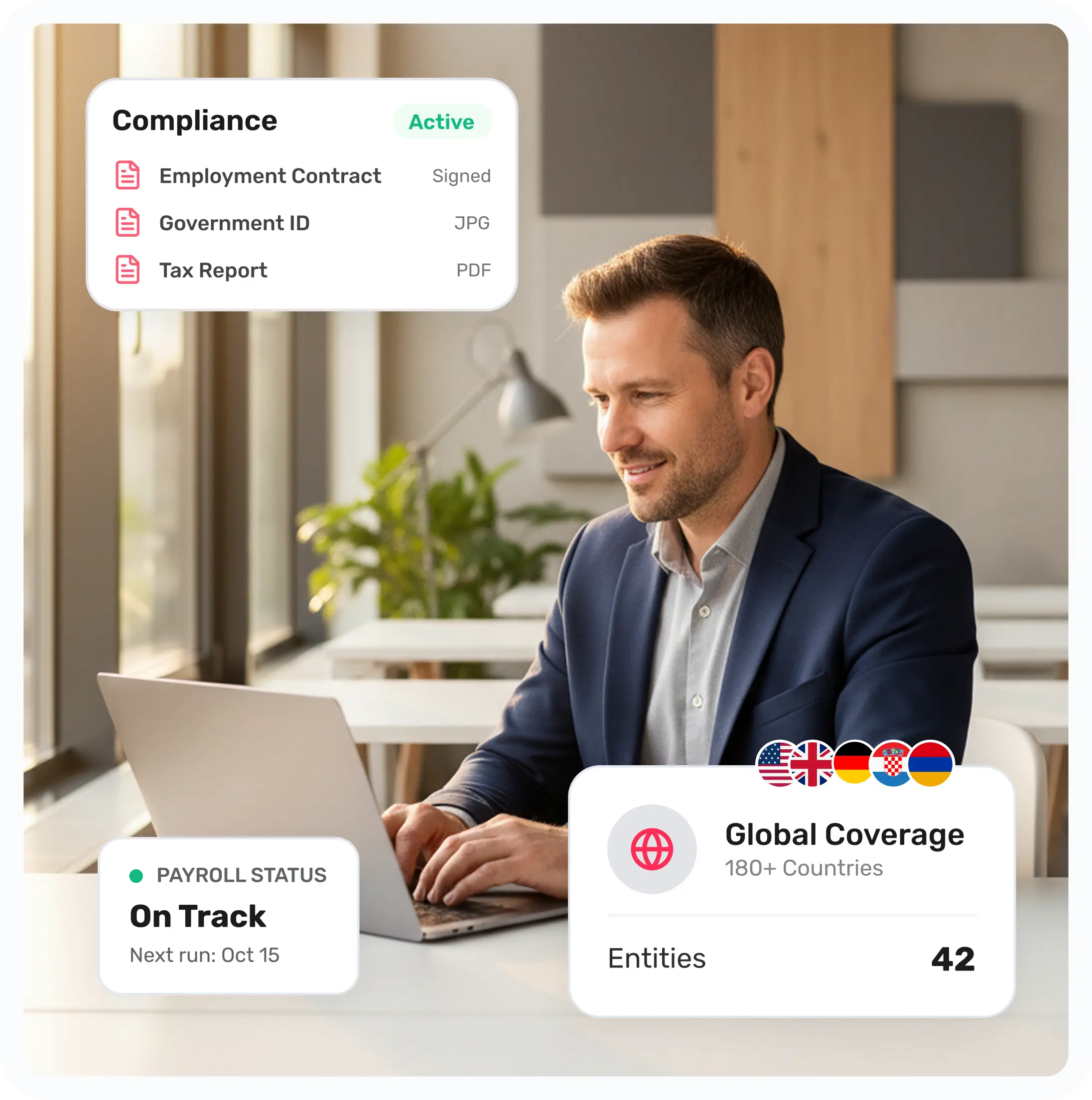 Compliance, payroll status, and global coverage on the Native Teams platform