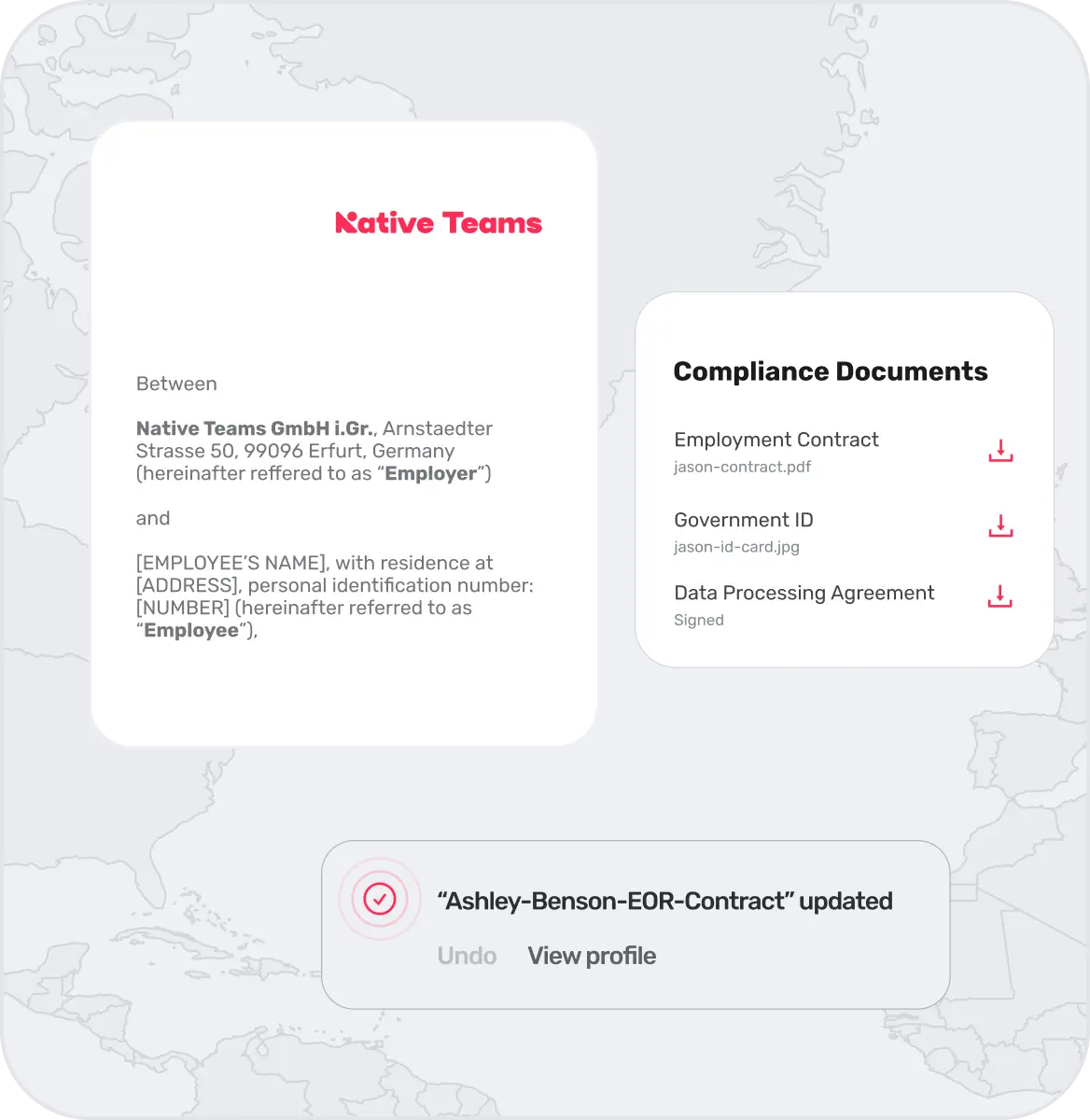 Native Teams compliance documents and employment contract