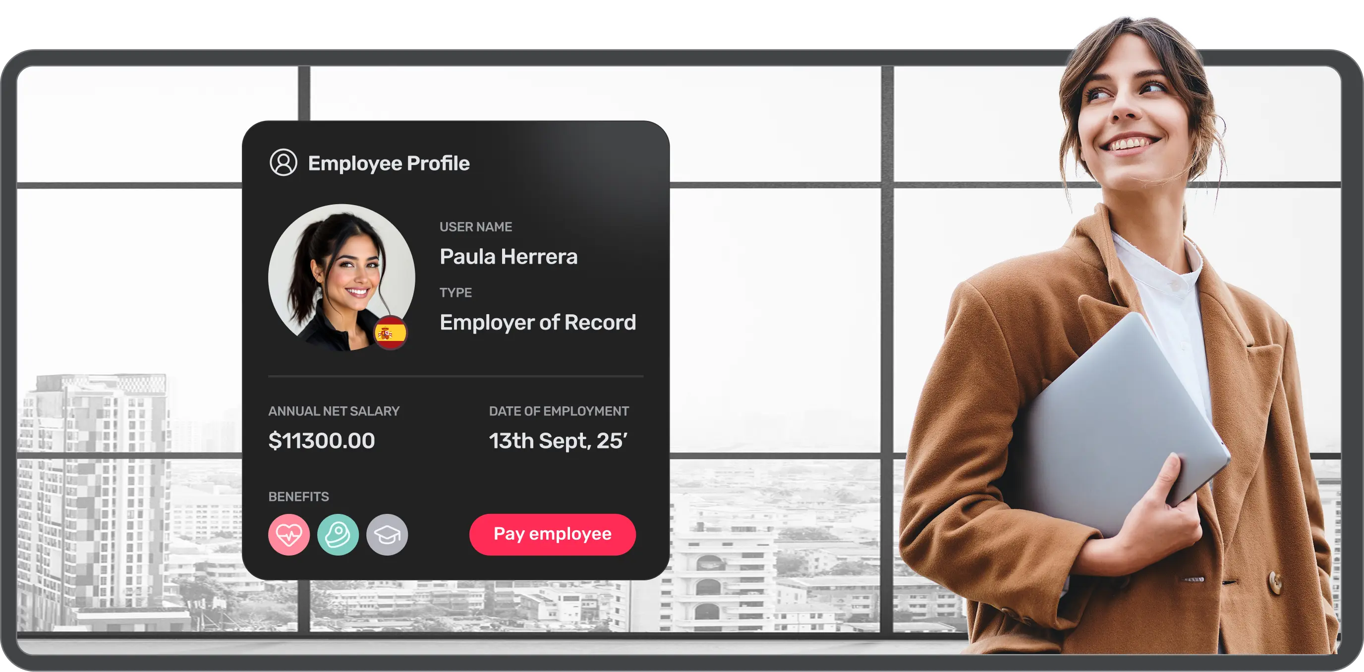Employee profile on the PEO platform